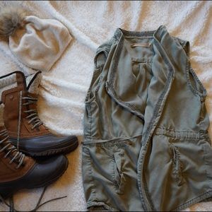Navy Green Vest